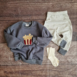 Saw Romper Doodle Stripe Grey