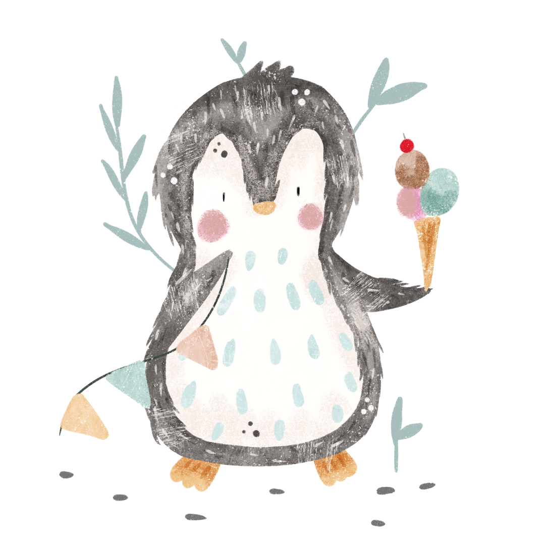 Pinguin mit Eis