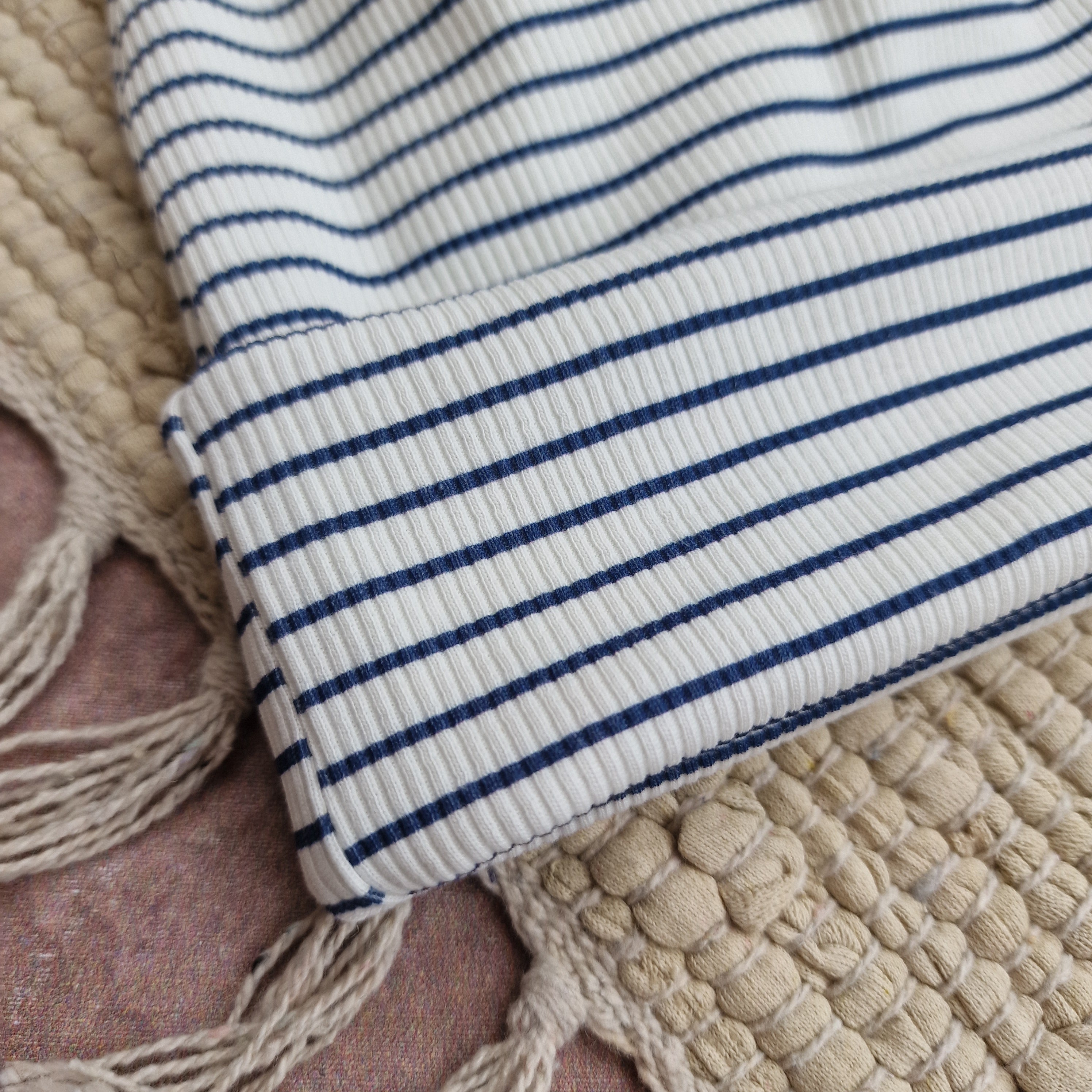Beanie - Stripes Blue/White