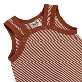 Maternity Pants | Striped Brick Red