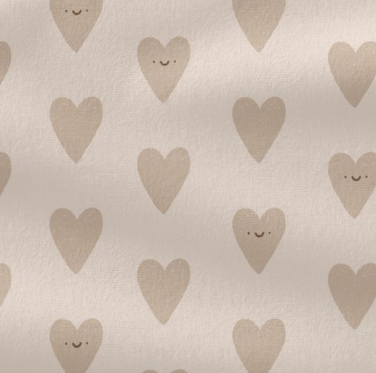 Valentine Hearts Brown - French Terry