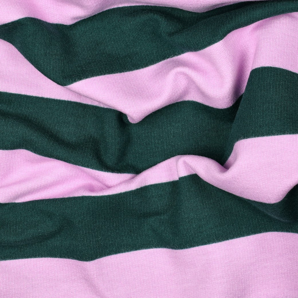 Soft Sweat | Streifen Tannengrün/Rosa