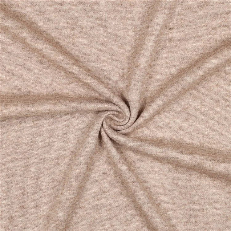 Strickstoff Sand meliert – weicher Doubleface Feinstrick Meterware von Minikor