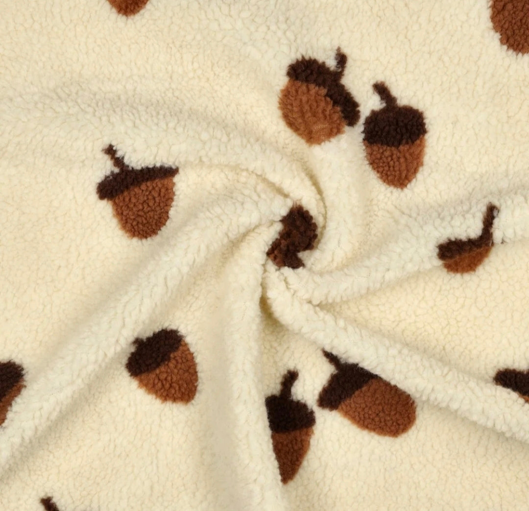 Teddystoff Eicheln – Stoff Meterware von Minikor