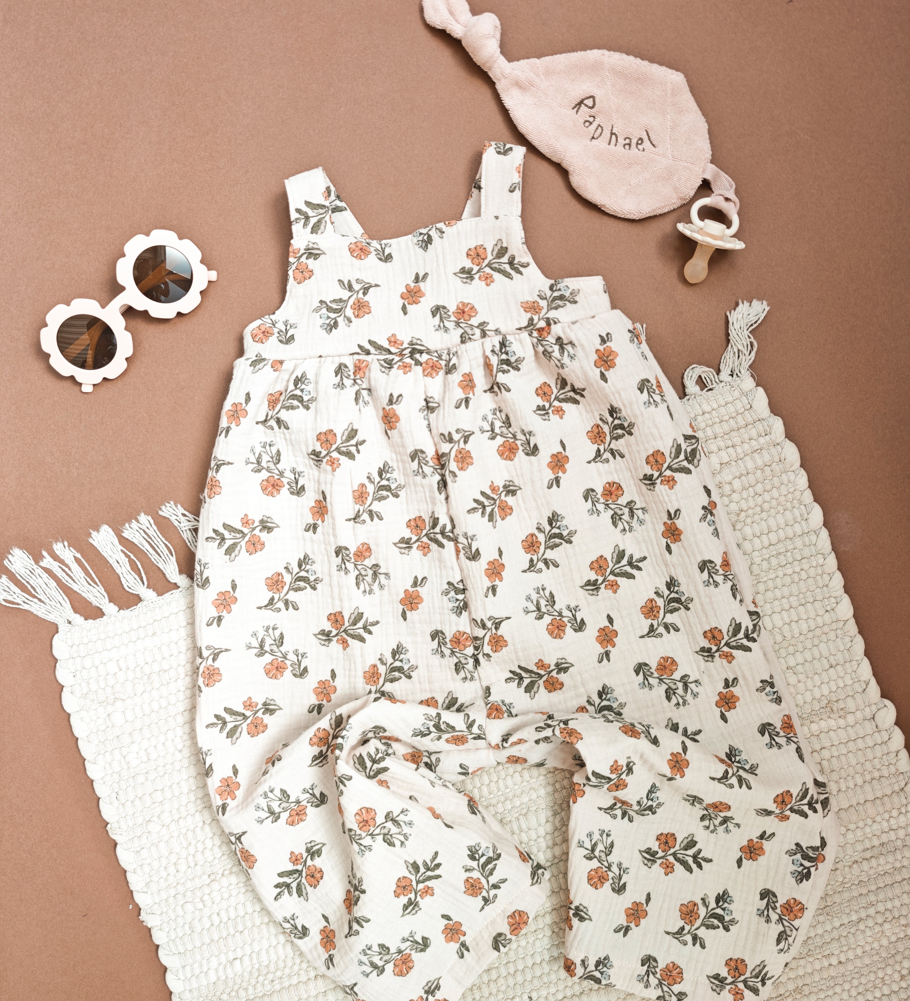 Musselinlatzhose | Floral Peach