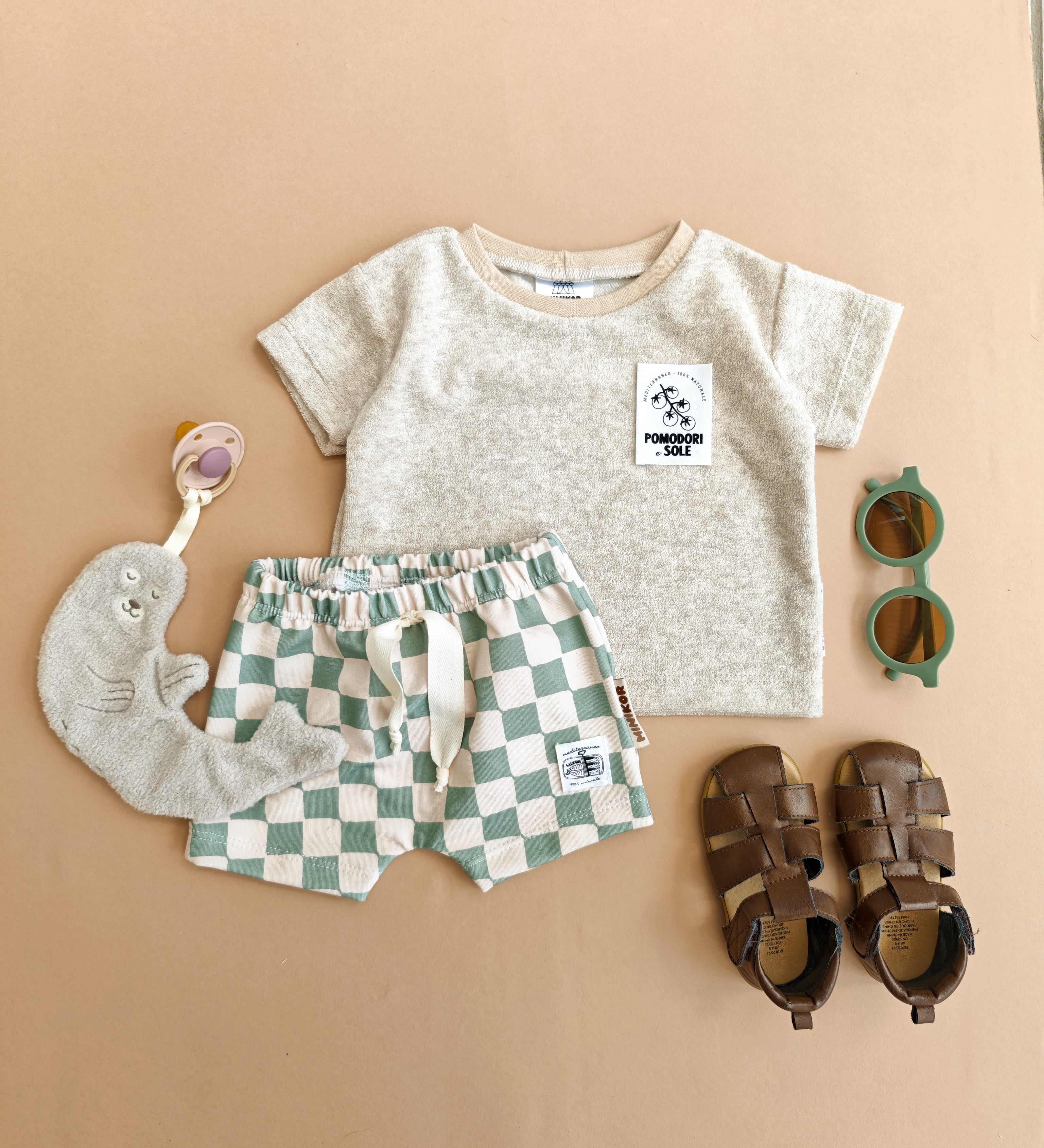 Kurze Hose | Grid Mint