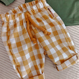 Dreesibukse - Plaid Yellow Cream