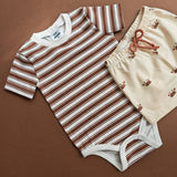 Body Jersey | Streifen Ziegelbraun